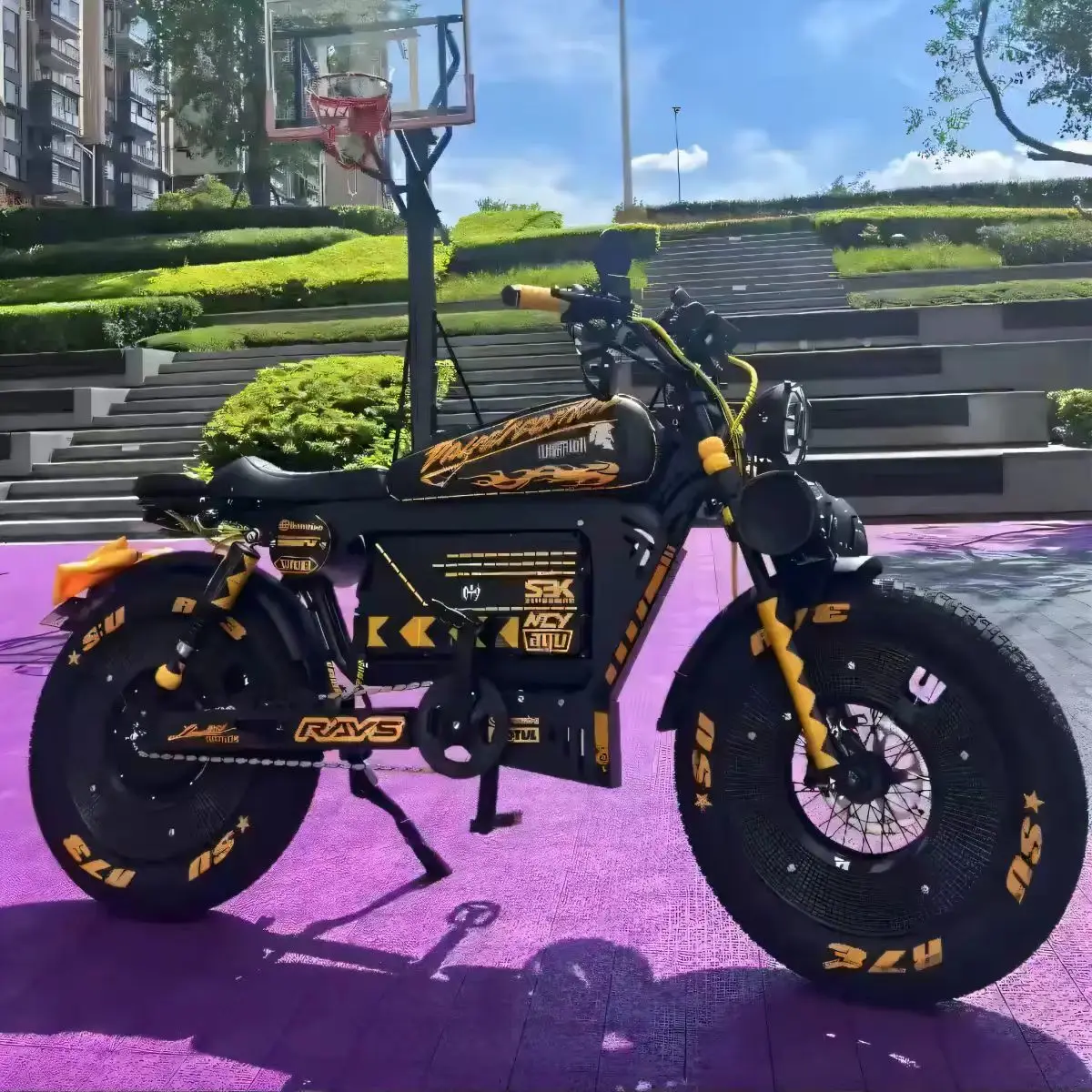 EBIK Black Warrior 3000W Motorcycle 60V 45AH ebike Adult Highway Electric Bike 20-inch Off-Road Fat Tires Suitable for Desert Mo