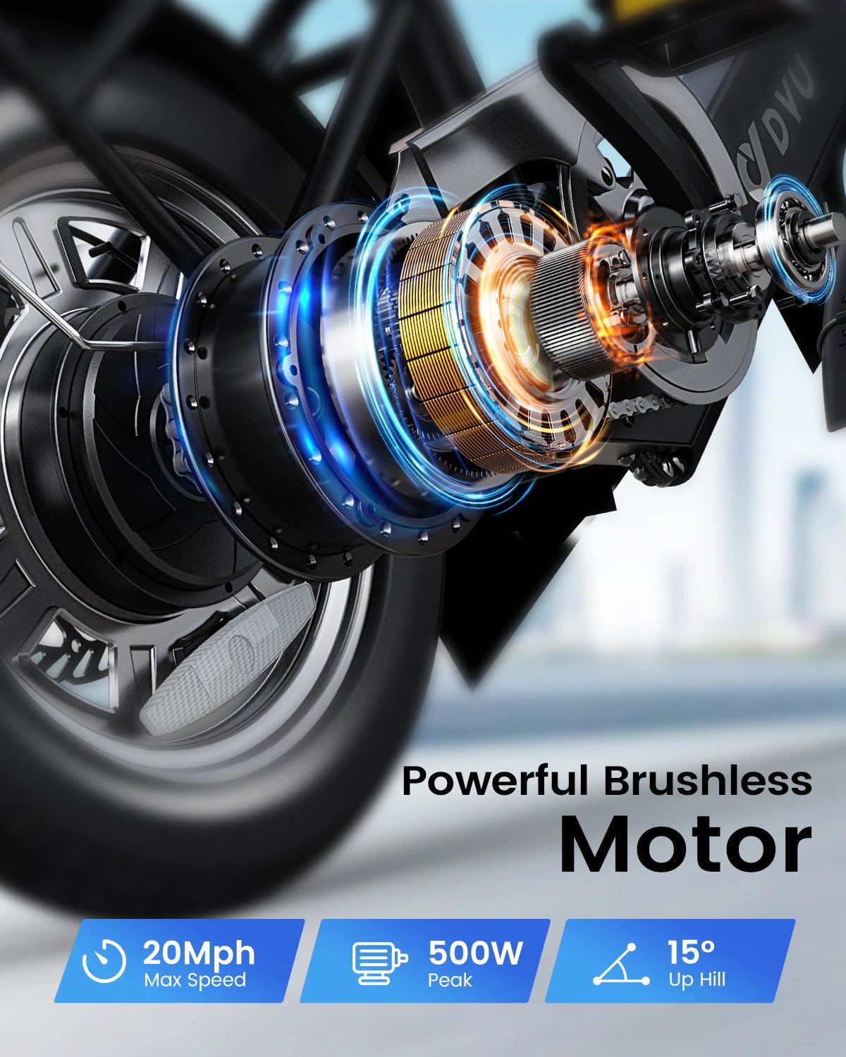 DYU C3 14 inch Electric Bicycle Peak 500W Motor 36V7.8AH Lithium Battery Electric Bike , city E-bike