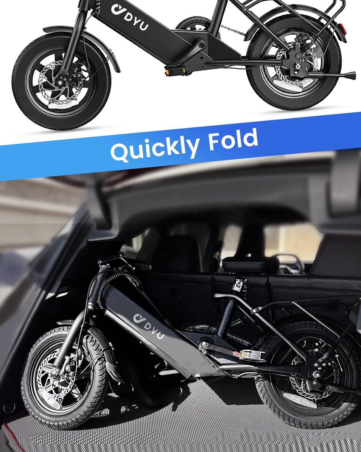 DYU C3 14 inch Electric Bicycle Peak 500W Motor 36V7.8AH Lithium Battery Electric Bike , city E-bike