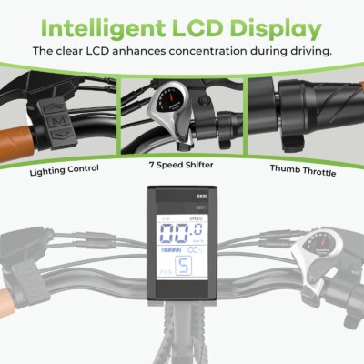 26" Electric E Bike with 7-Speed,1000 Peak Electric Bike for Adults,up 80 Miles Removable Battery Ebike, Adult Electric Bicycles - Image 5
