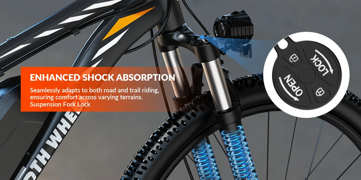 5TH WHEEL AB17 Electric Bike, 500W Motor, 468Wh Removable Battery, 37KM/H Max Speed, Color LCD Display, Front Suspension
