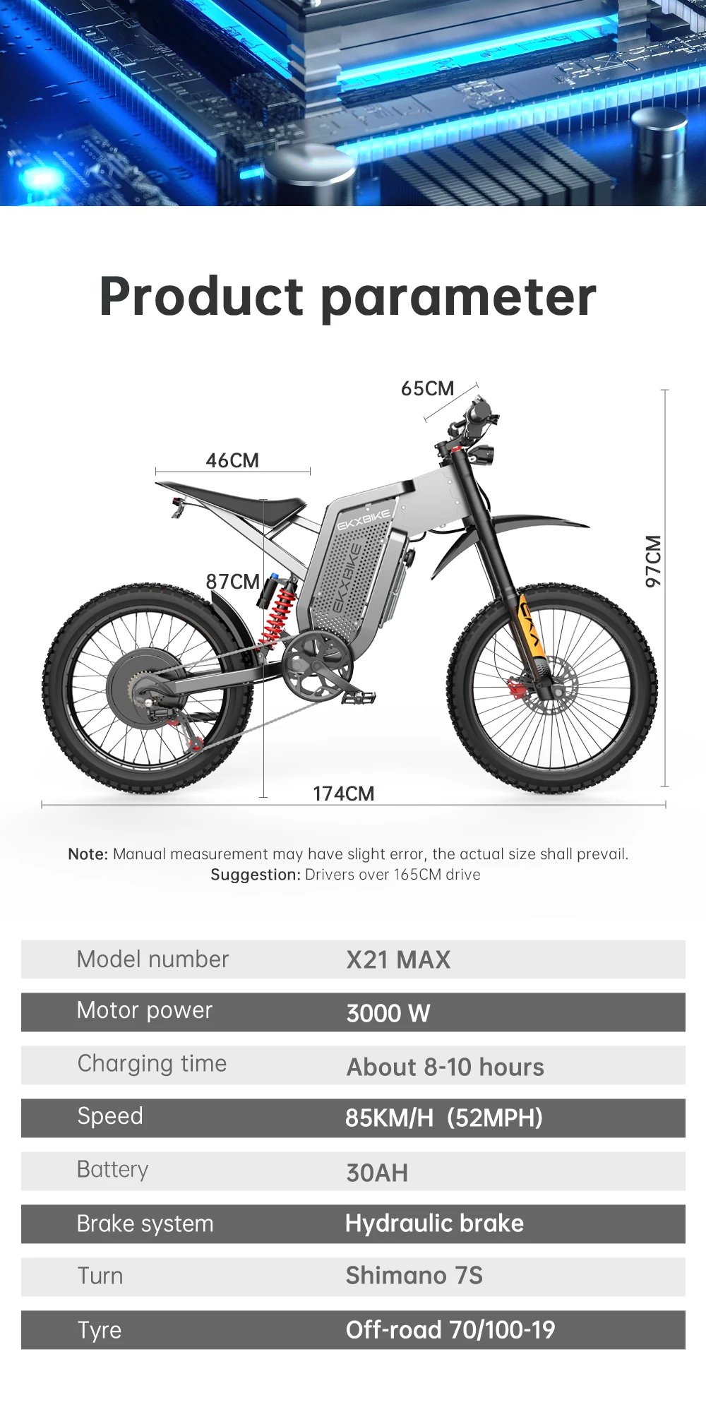 EKX X21 Max Electric Motorcycles 3000W Brushless Gearless Motors 60V30AH Lithium Battery Speed 85Kmh Adult Off Road Ebike EKX X21 Max Electric Motorcycles 3000W Brushless Gearless Motors 60V30AH Lithium Battery Speed 85Kmh Adult Off Road Ebike
