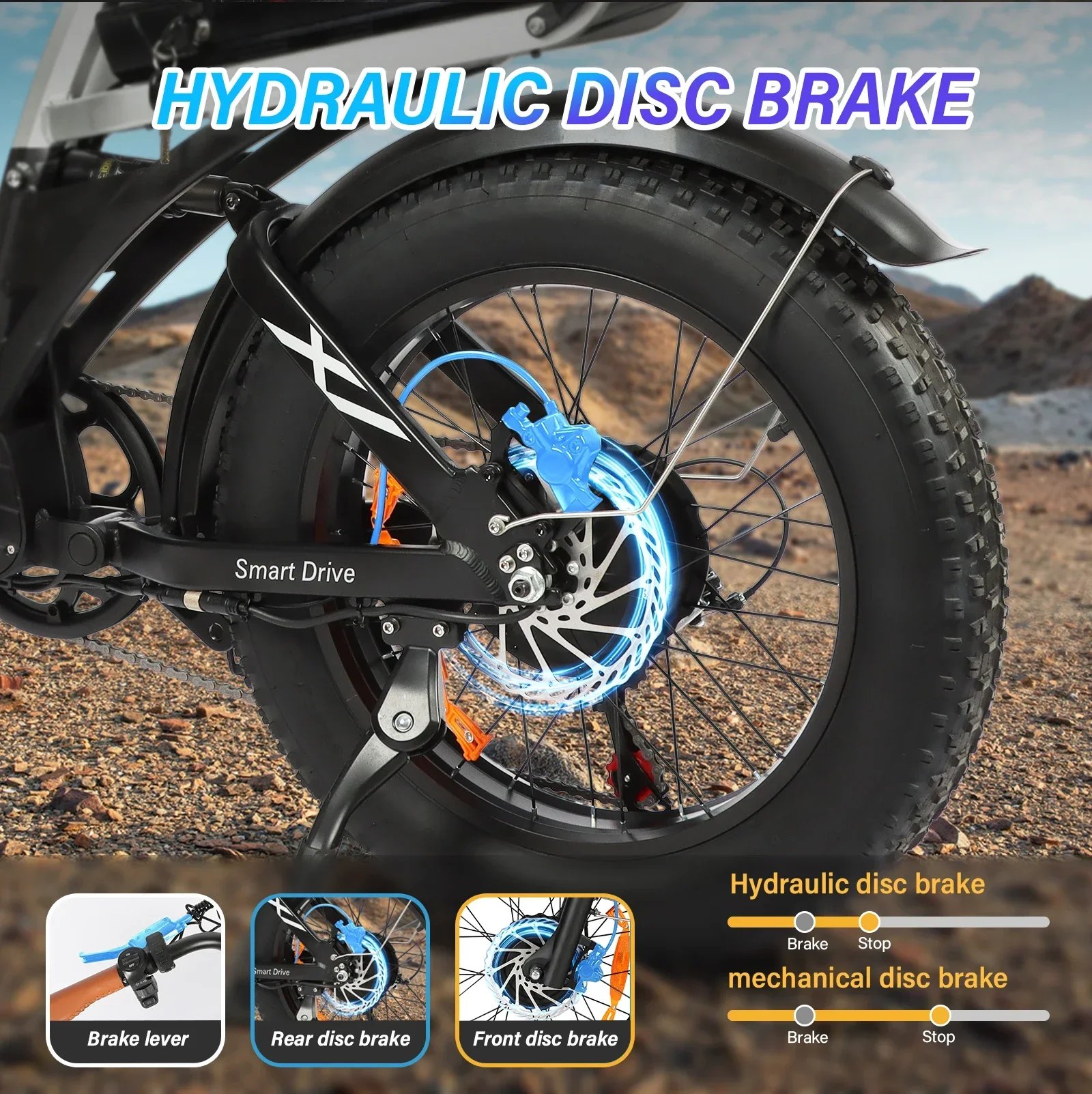 Electric bicycle BAOLUJIE 2000W  48V 30AH battery adult Electric bike 20-inch tire Multi functional all terrain E-bike