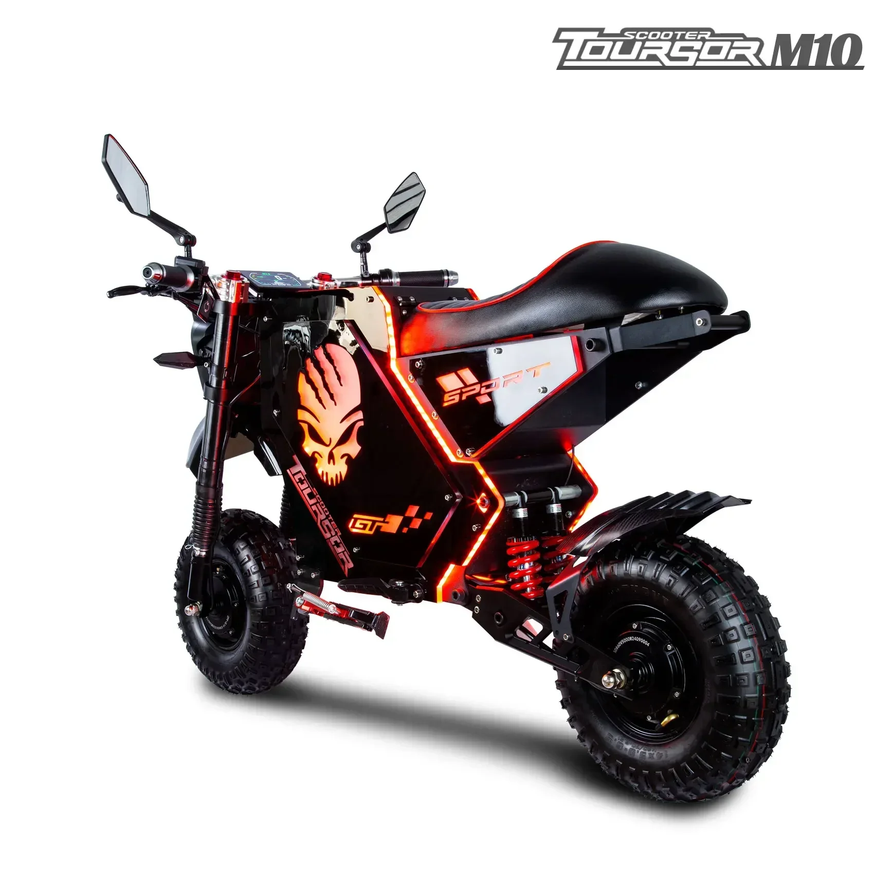 TOURSOR M10 Electric Bicycle 5000W*2 Dual Motor 72V50AH Electric Bike 14 Inch Off-road Tire Electric Motorcycle