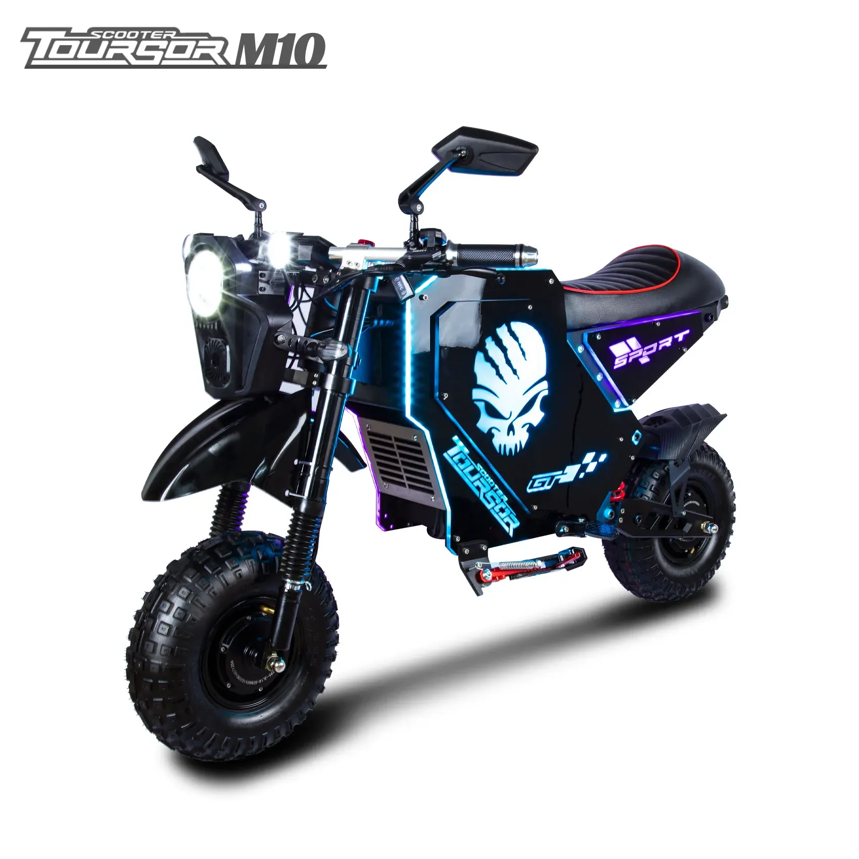 TOURSOR M10 Electric Bicycle 5000W*2 Dual Motor 72V50AH Electric Bike 14 Inch Off-road Tire Electric Motorcycle