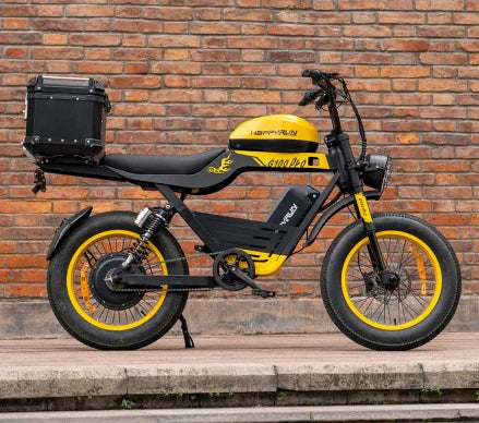 HAPPYRUN G100 Pro Fast Tire Electric Bikes 6000W Peak Motor 72V 18Ah+15Ah Dual Batteries HAPPYRUN G100 Pro Fast Tire Electric Bikes 6000W Peak Motor 72V 18Ah+15Ah Dual Batteries