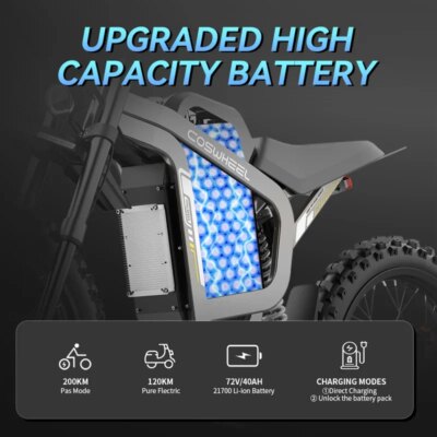 Coswheel 72V Electric Bike Motorcycles R19 6000W Dirt Mountain Bike 72V 40AH Battery Lightweight Off-Road EBike For Adult - Image 3