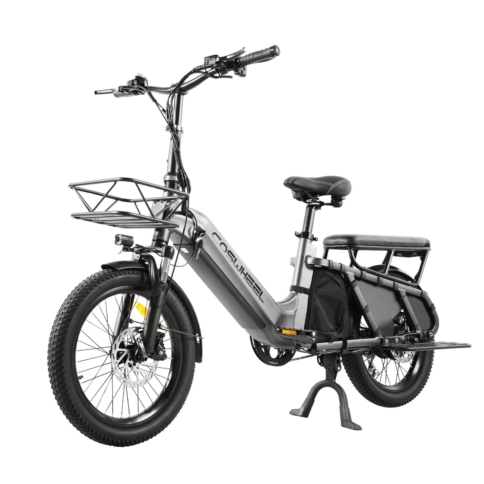Electric Cargo Bike COSWHELL HQ20 20x4.0" 1300W 45km/h 48V 19.2AH 80km City Commuting Cargo 6 Speed Max Load 450Ibs New - Image 2