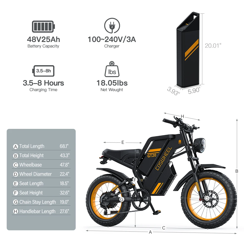 Coswheel Electric bike for Adult 2000W 60V Off-Road Motorcycle Mountain Bikes 20Inch Electric bike Fatbike Motorcycles ebike Coswheel Electric bike for Adult 2000W 60V Off-Road Motorcycle Mountain Bikes 20Inch Electric bike Fatbike Motorcycles ebike