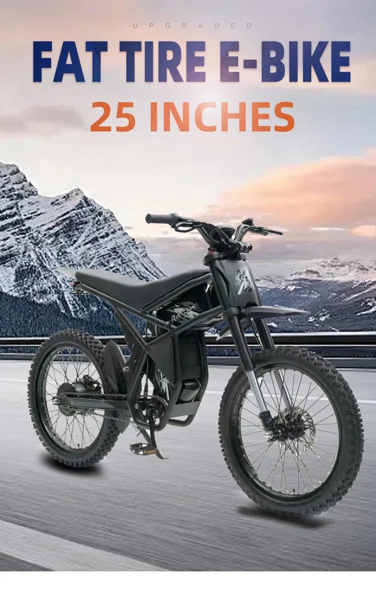 GT73 Electric Dirt Bike 2000W Electric Dirtbike 25” Tires 1747Wh Dual Battery EBike Max 37 MPH Dual Hydraulic Brakes Suspension