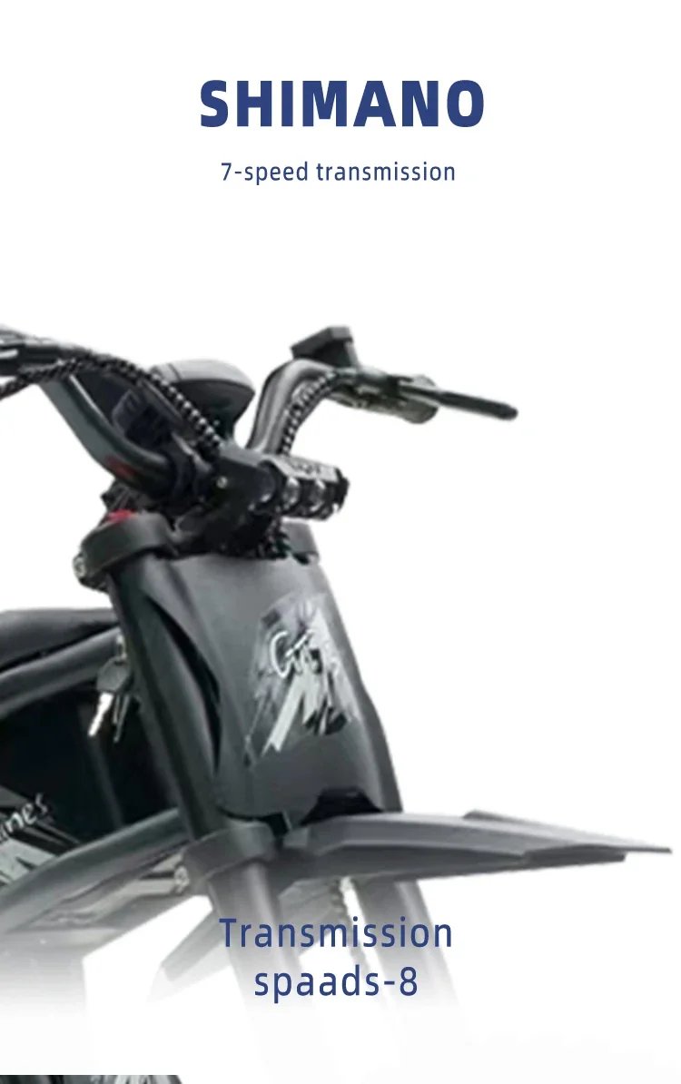 GT73 Electric Dirt Bike 2000W Electric Dirtbike 25” Tires 1747Wh Dual Battery EBike Max 37 MPH Dual Hydraulic Brakes Suspension