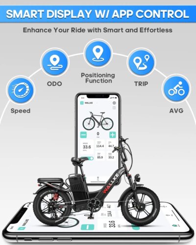 W Wallke H7 AWD 3200W Dual Motor Electric Bike for Adult 48V 60Ah Long Range 31MPH Fast Ebike 20" Fat Tire E-bike UL2849 - Image 4