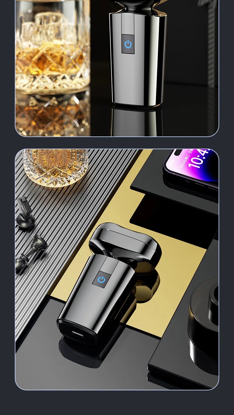 Men's Professional Shaver IPX7 Waterproof Shaving Machine with Floating Double Blade Mini Electric Razor Idea Gift Beard Trimmer