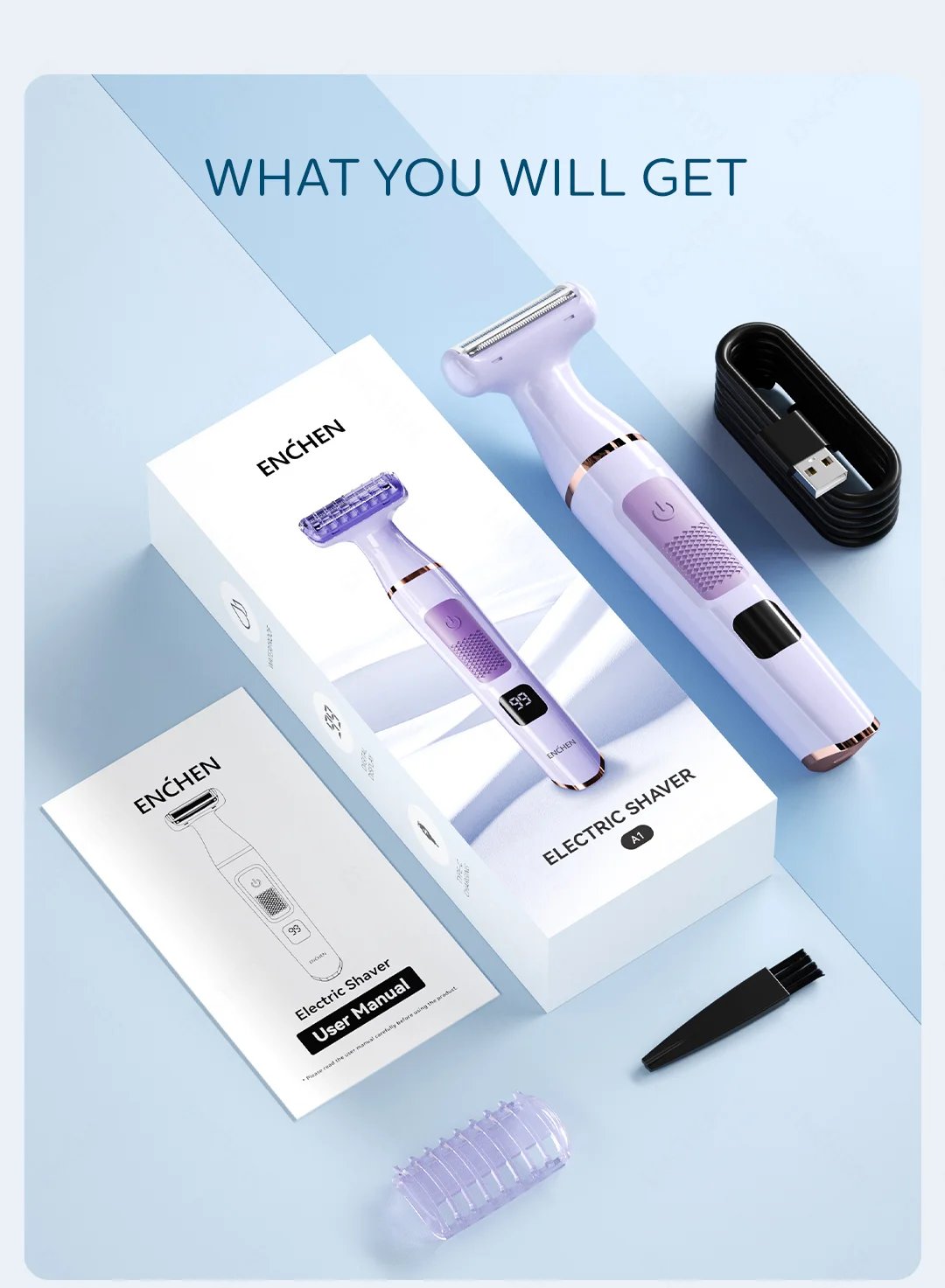 ENCHEN Electric Shaver Professional Wet and Dry Use Razor Hair Trimmer Portable Foil Shaver Reciprocating Shaving Machine Man A1 ENCHEN Electric Shaver Professional Wet and Dry Use Razor Hair Trimmer Portable Foil Shaver Reciprocating Shaving Machine Man A1