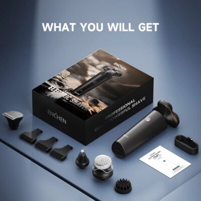 ENCHEN X8S-C Electric Shaver With 4 Replacement Heads Multi-Purpose Waterproof Type-C Rechargeable Portable Men Beard Trimmer - Image 6