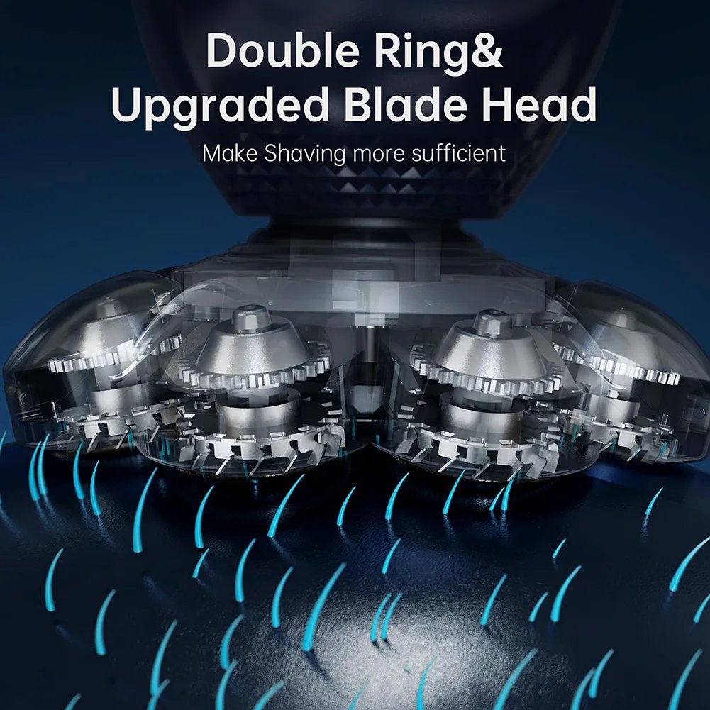 6-In-1 Electric Head Shaver for Bald Men 7 Blades Floating Razor Hair Trimmer USB Rechargeable LED Display Beard Shavers - Image 2