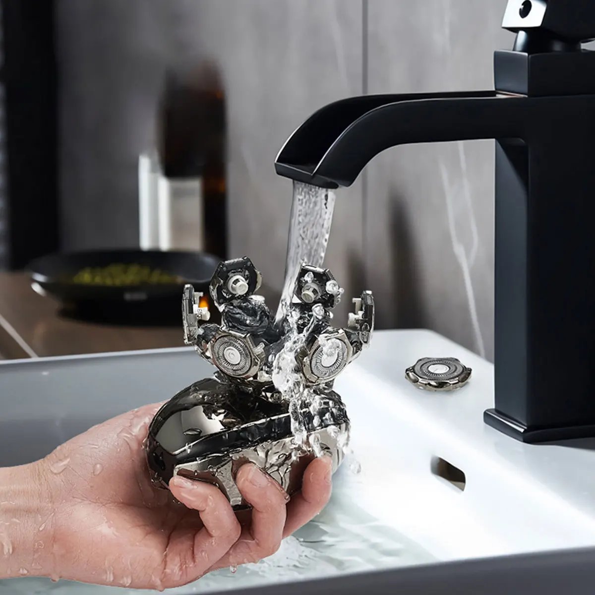 6-In-1 Electric Head Shaver for Bald Men 7 Blades Floating Razor Hair Trimmer USB Rechargeable LED Display Beard Shavers - Image 5