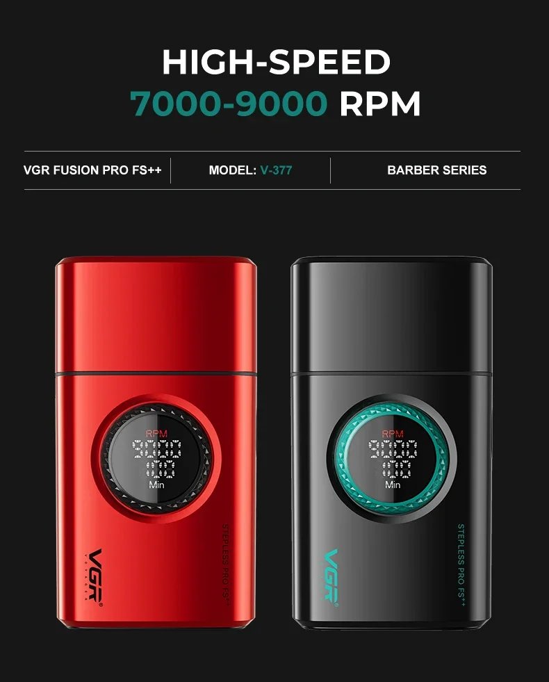 VGR Shaver Professional Razor Rechargeable Beard Trimmer Electric Beard Shaver 9000 RPM Razor Reciprocating Shaver for Man V-377