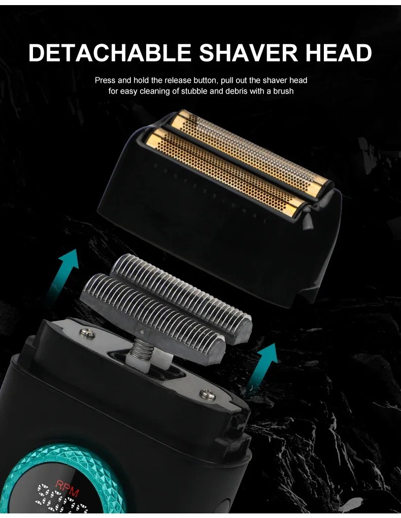 VGR Shaver Professional Razor Rechargeable Beard Trimmer Electric Beard Shaver 9000 RPM Razor Reciprocating Shaver for Man V-377