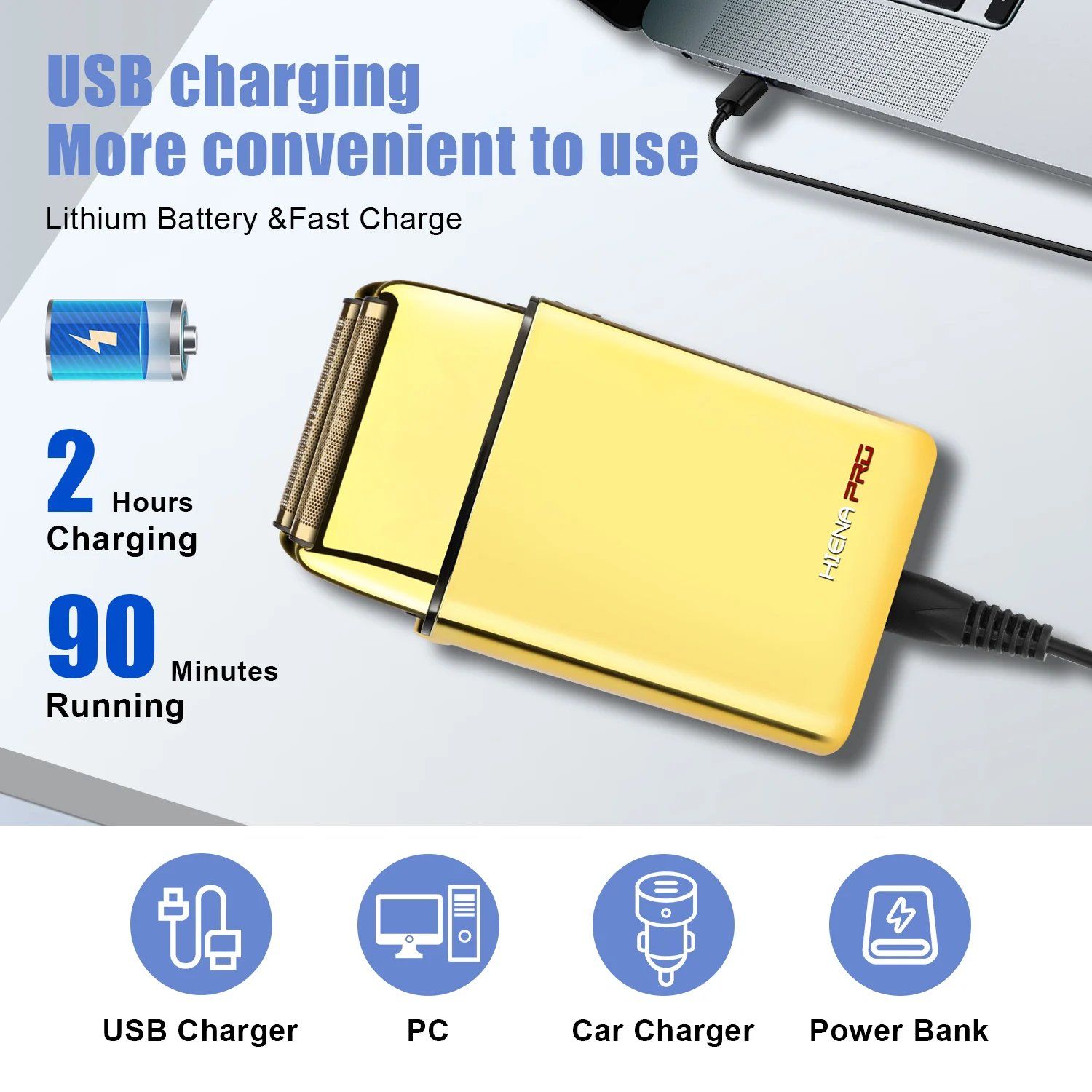 HIENA Electric shaving machine professional barber machines timmer machine men shaving razor man head mini electric shaver body