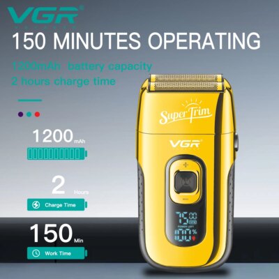 VGR Shaver Professional Beard Trimmer Electric Razor Portable Shaving Machine Reciprocating Hair Trimmer Shaver for Men V-332 - Image 3