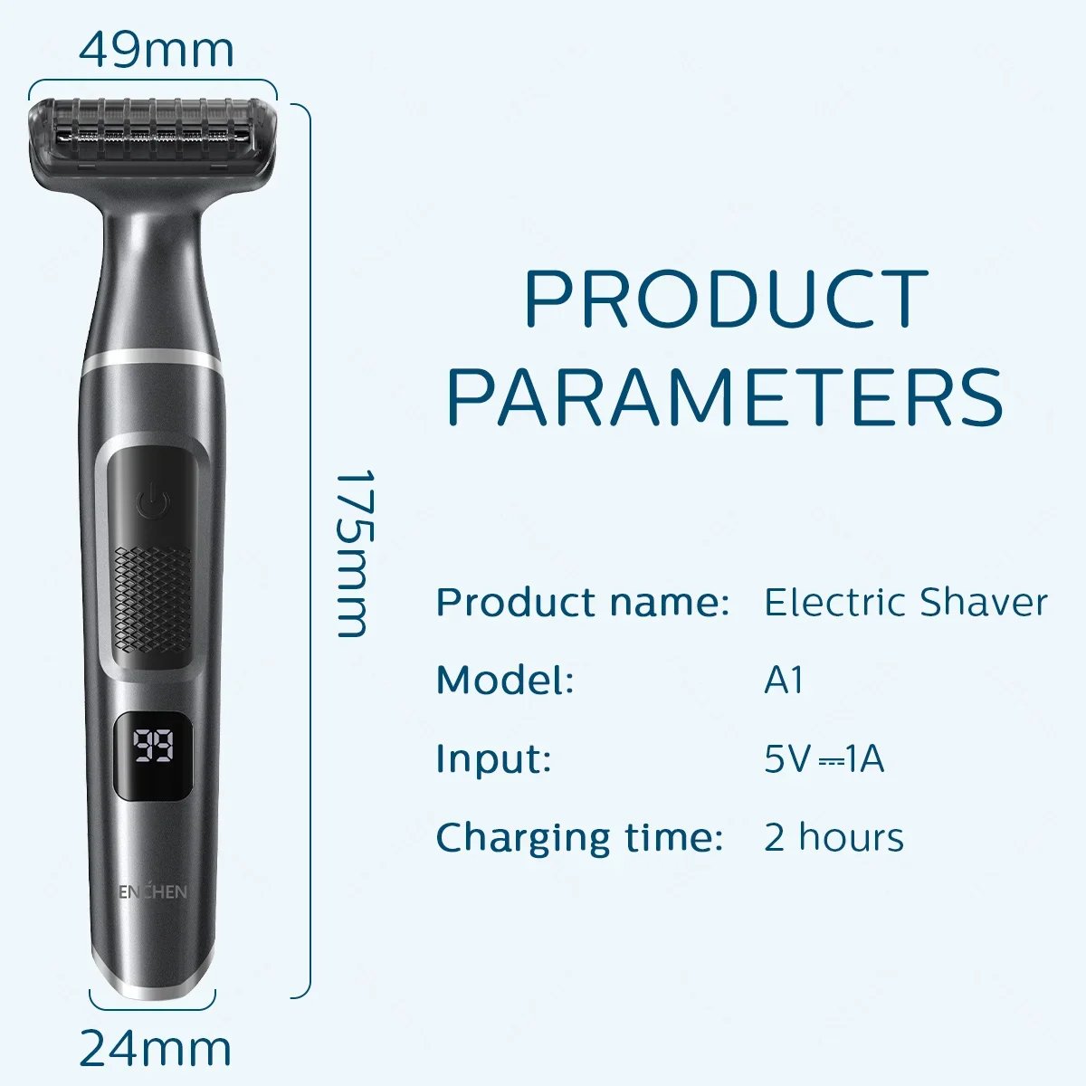 ENCHEN Electric Shaver Wet and Dry Use Beard Trimmer Portable Body Razor Professional Shaving Machine Foil Shaver for Man A1