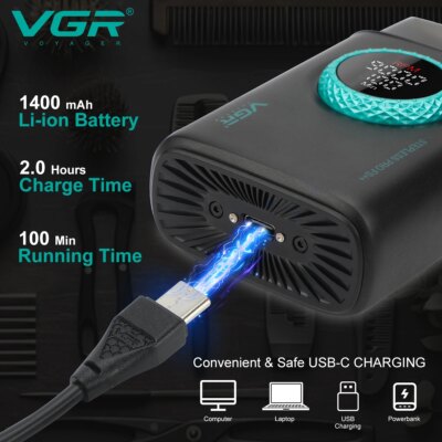 VGR Electric Shaver Professional Razor 9000 RPM Shaver Reciprocating Beard Trimmer Hair Trimmer Metal Foil Shaver for Man V-377 - Image 3