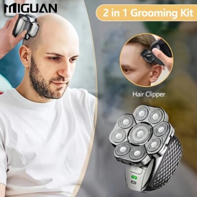 Electric Head Hair Shaver For Hair Cutting, Ultimate Mens Cordless Rechargeable Wet/Dry Skull & Bald Head  Razor With Rotary - Image 3