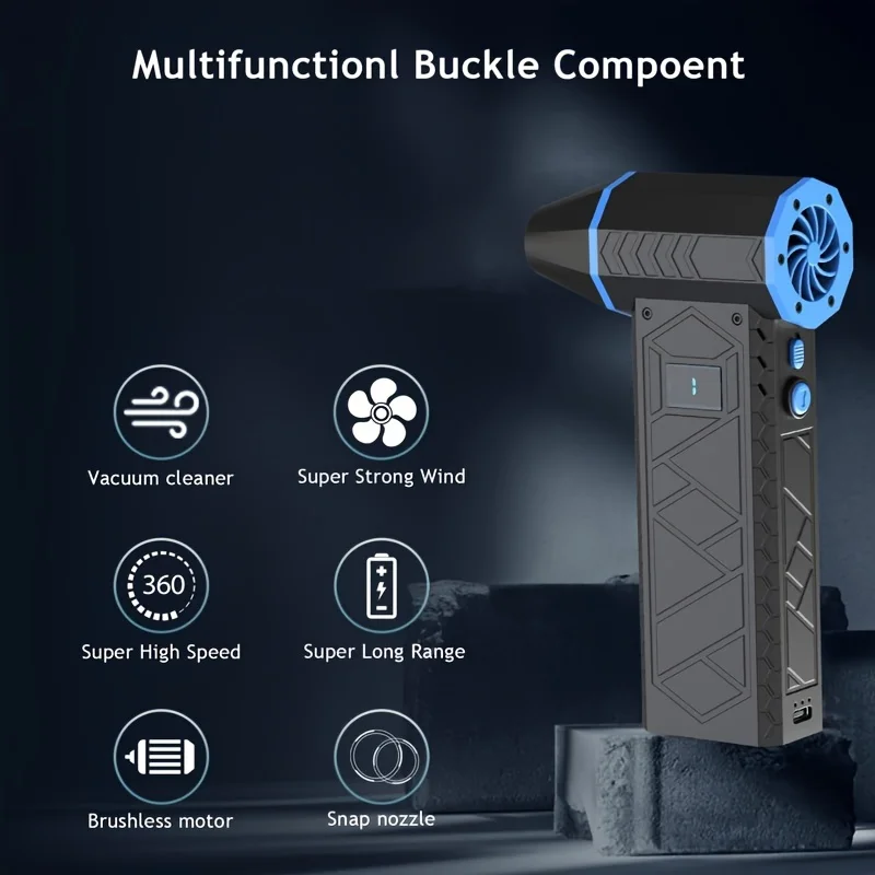 Mini Turbo Jet Fan,310000 RPM Mini Air Blower Handheld Electric Brushless Motor Violent Blower Wind Speed 101m/s Industrial Duct