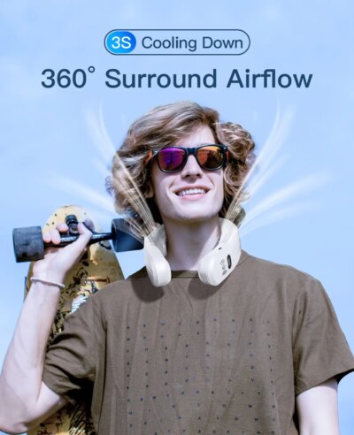 2025 New Wearable Air Conditioner USB Rechargeable Portable 3 Refrigeration Hanging Neck Fan Mute 6000mAh Outdoor Summer Cooler - Image 6