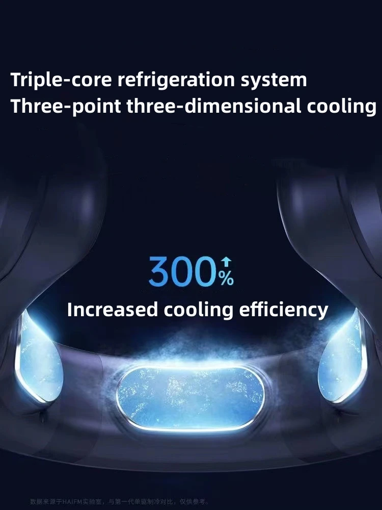 2025 New Wearable Air Conditioner USB Rechargeable Portable 3 Refrigeration Hanging Neck Fan Mute 6000mAh Outdoor Summer Cooler