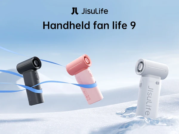 JISULIFE Handheld Turbo Fan,Super Strong Wind,5 Speeds,Long Battery Life,5000mAh,USB Rechargeable,Multipurpose Mini Pocket fan