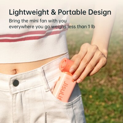 JISULIFE Handheld Turbo Fan,Super Strong Wind,5 Speeds,Long Battery Life,5000mAh,USB Rechargeable,Multipurpose Mini Pocket fan - Image 6