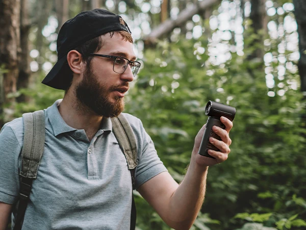JISULIFE Handheld Turbo Fan,Super Strong Wind,5 Speeds,Long Battery Life,5000mAh,USB Rechargeable,Multipurpose Mini Pocket fan