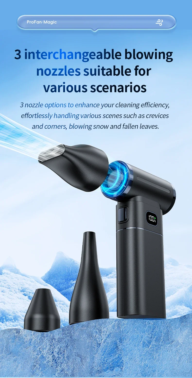 Violent Fan 200000RPM Powerful Air Blower Portable Handheld Turbo Fan 52m/s Winds Brushless Jet Blower Gun Tools
