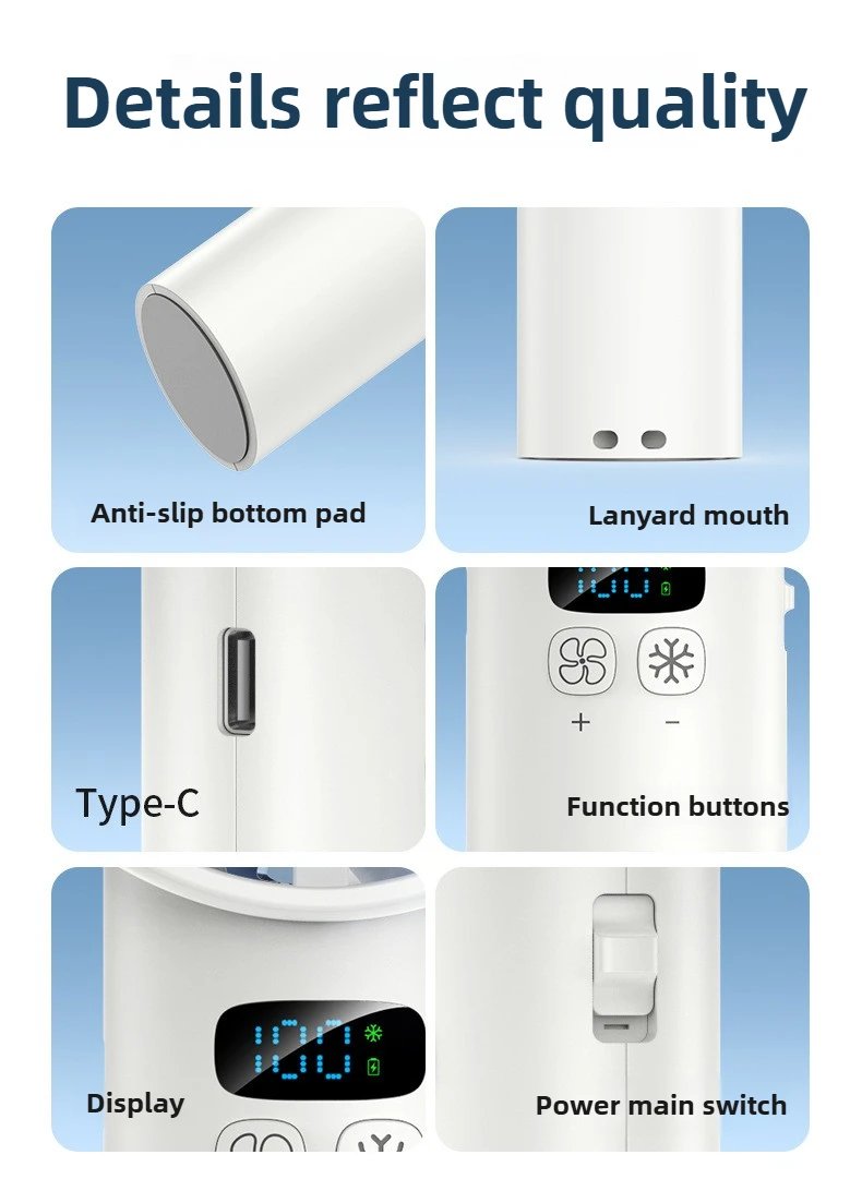 5200mAh Portable Handheld Fan with Double Ice Cooling, High-Speed Rechargeable USB Fan, Foldable Design for Indoor & Outdoor Use 5200mAh Portable Handheld Fan with Double Ice Cooling, High-Speed Rechargeable USB Fan, Foldable Design for Indoor & Outdoor Use