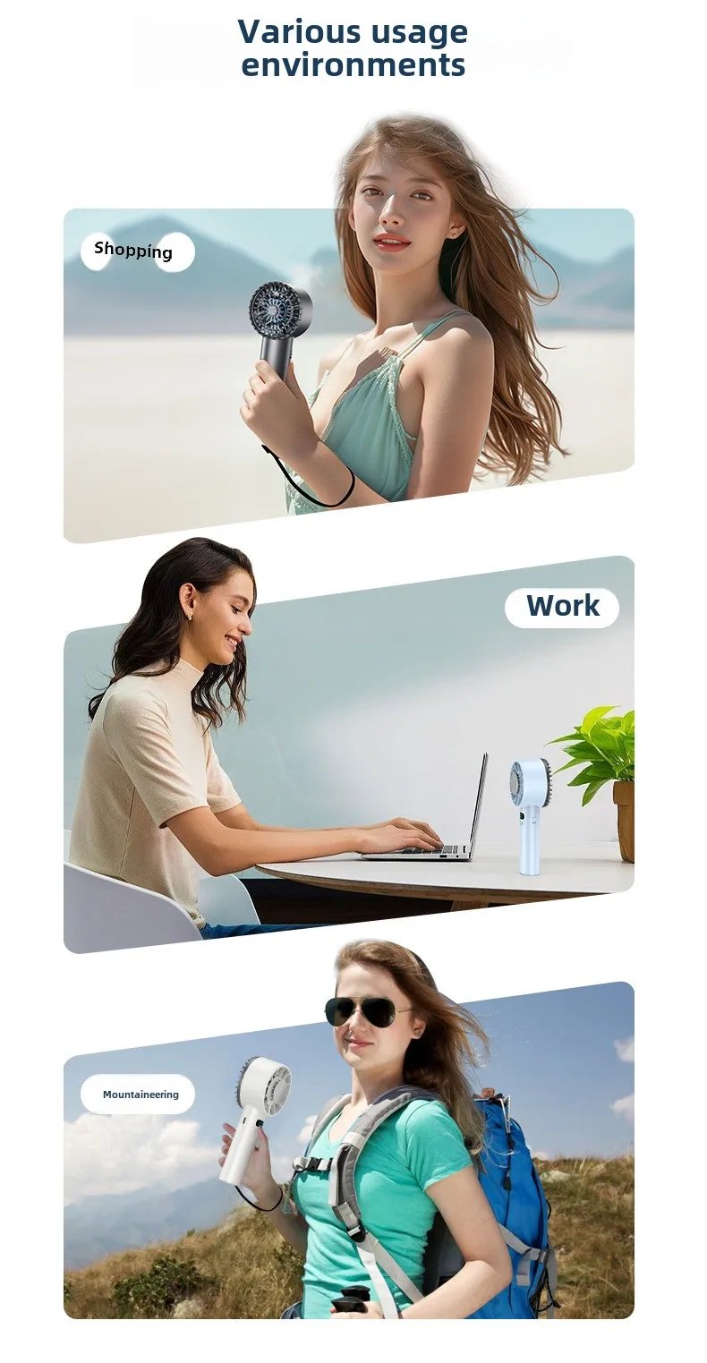 5200mAh Portable Handheld Fan with Double Ice Cooling, High-Speed Rechargeable USB Fan, Foldable Design for Indoor & Outdoor Use 5200mAh Portable Handheld Fan with Double Ice Cooling, High-Speed Rechargeable USB Fan, Foldable Design for Indoor & Outdoor Use