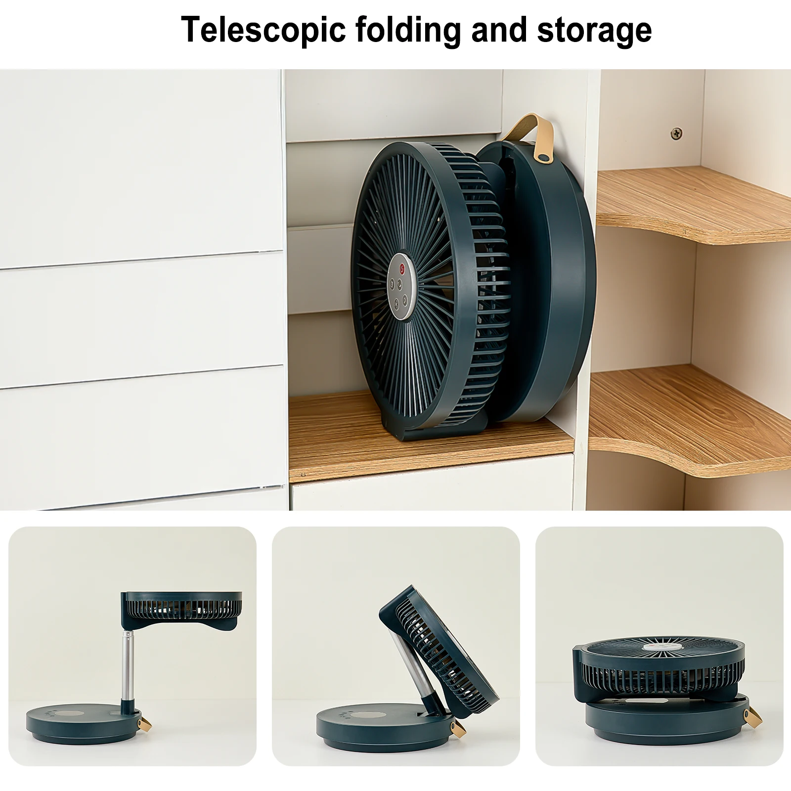 10 inches Remote control aluminum alloy folding fan outdoor home ultra quiet gathering camping fan USB table floor dual-use fan