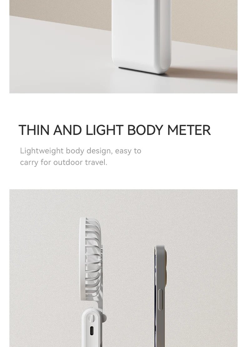 Handheld Mini Fan 1800mAh Foldable Portable Desk Outdoor Neck Hanging 5 Speed USB Rechargeable Fan Phone Stand Display Screen