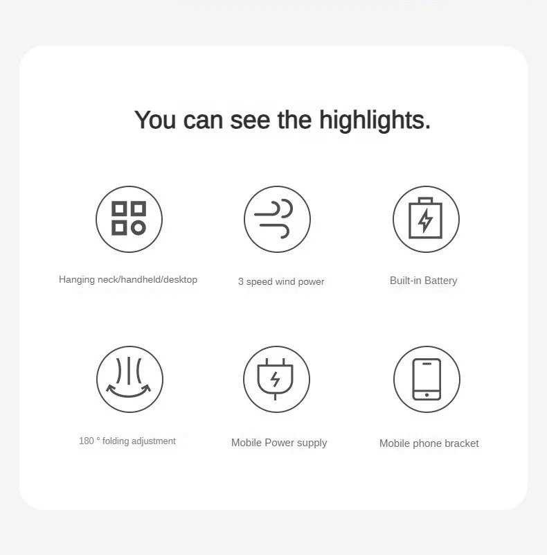 USB halterneck small fan outdoor portable handheld fan power bank ultra-quiet Slim folding mini desktop fan F30