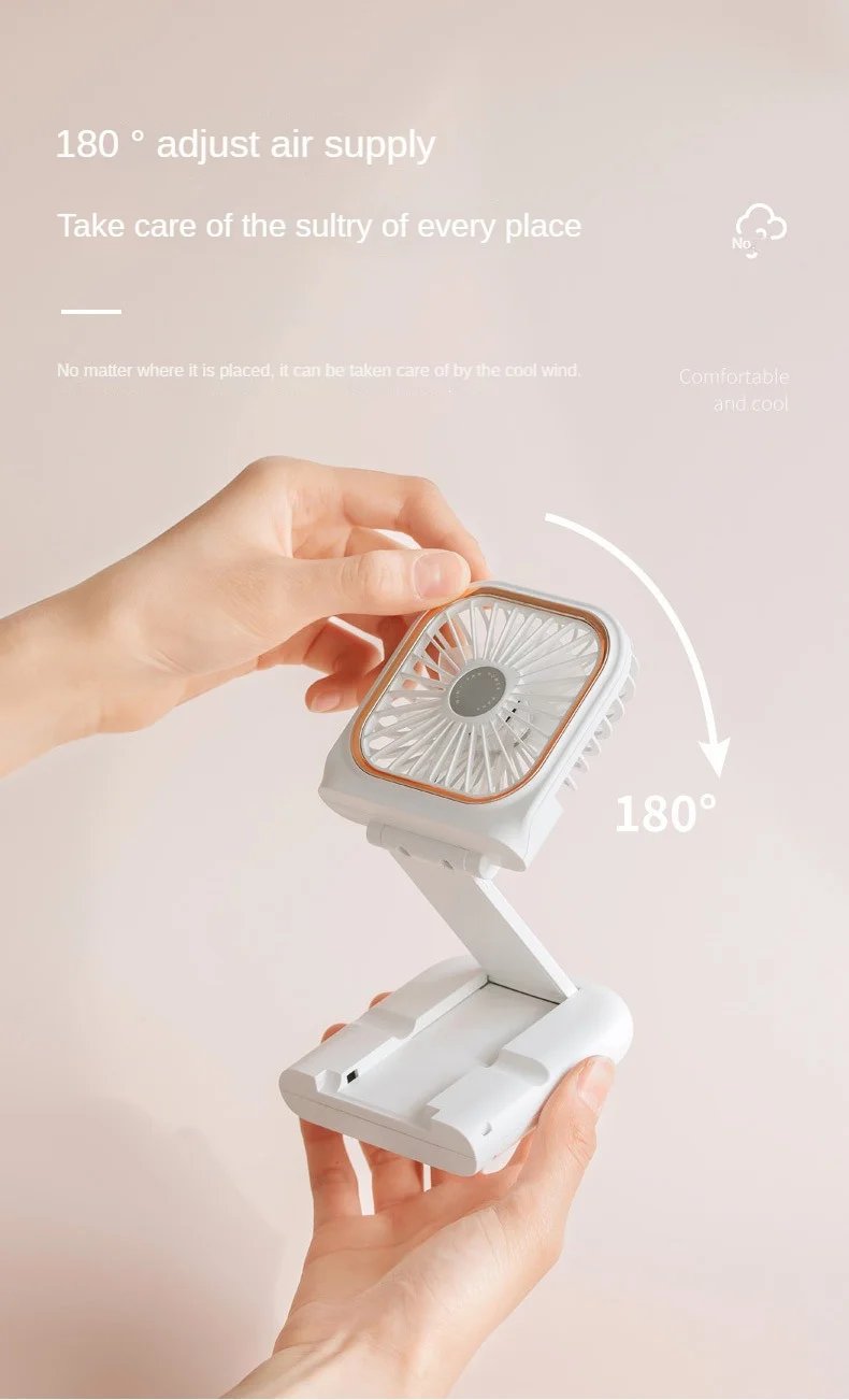 USB halterneck small fan outdoor portable handheld fan power bank ultra-quiet Slim folding mini desktop fan F30