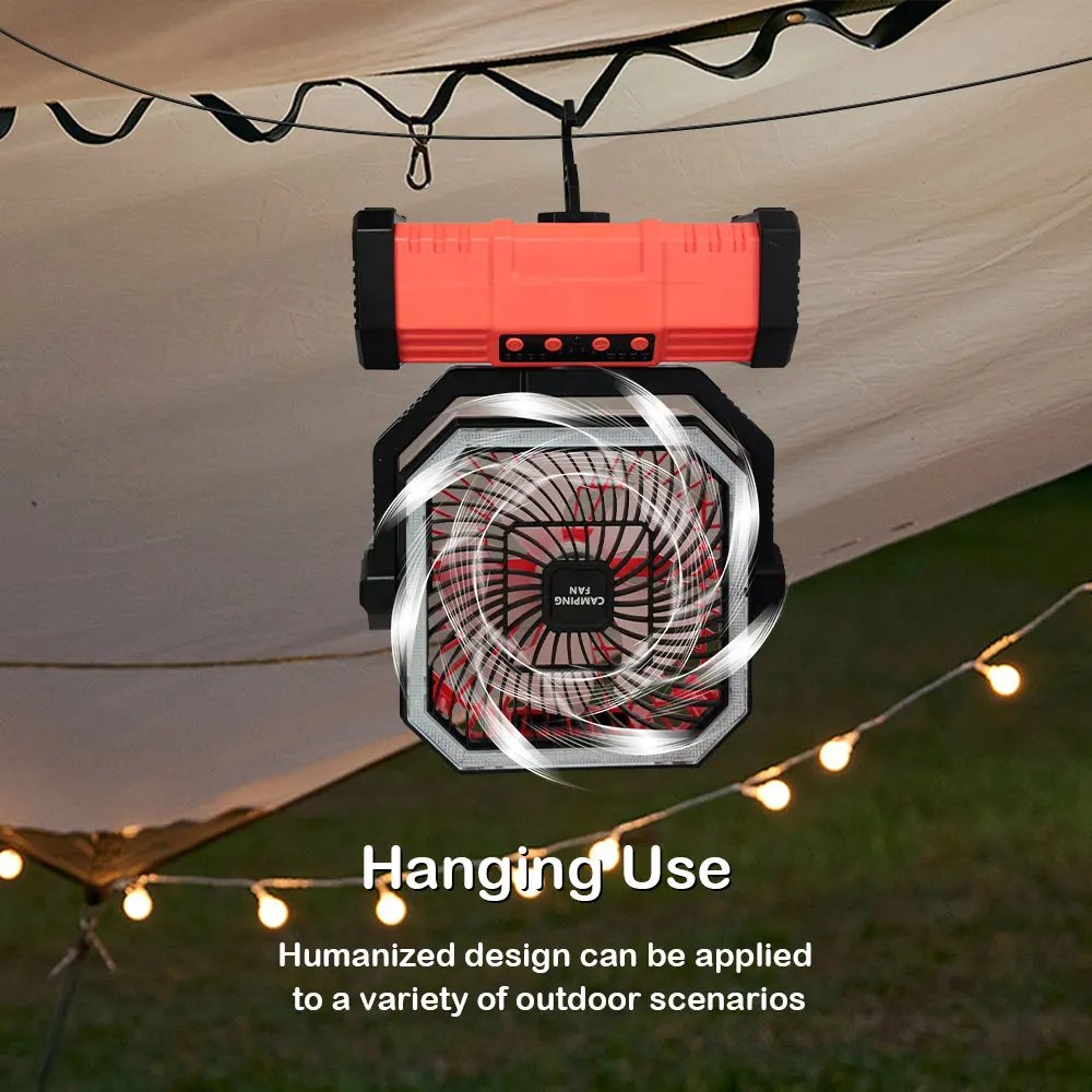 Camping Fan 20000mAh High-Capacity Battery LED Light Movable Wireless Air Circulators Outdoor Ventilador with Hook 2025Newest - Image 6