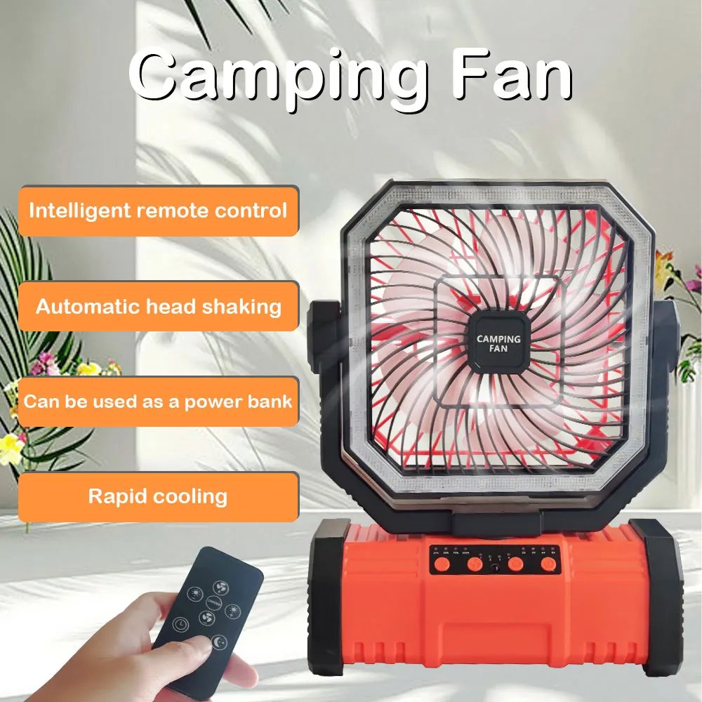Camping Fan 20000mAh High-Capacity Battery LED Light Movable Wireless Air Circulators Outdoor Ventilador with Hook 2025Newest - Image 2