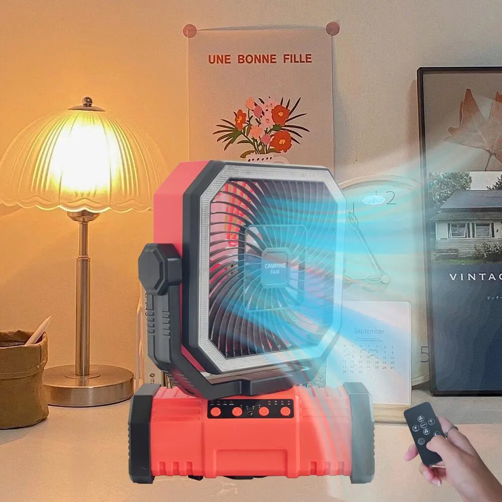 Camping Fan 20000mAh High-Capacity Battery LED Light Movable Wireless Air Circulators Outdoor Ventilador with Hook 2025Newest - Image 3