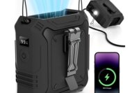 Portable Waist Fan  with 5-Speed Settings Dual-Sided Clip on Wearable Belt Personal Fan for 8000mAh Flashlight as Power Bank