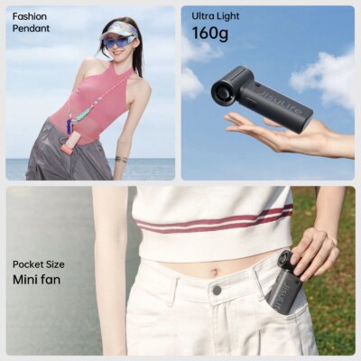 JISULIFE Handheld Turbo Fan,Super Strong Wind,5 Speeds,Long Battery Life,5000mAh,USB Rechargeable,Multipurpose Pocket fan - Image 6