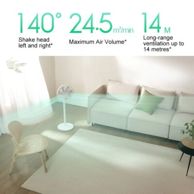 XIAOMI MIJIA Smart DC Inverter Floor Fan 1X Upgrade With 7-Blade,140° Wide-Angle Airflow,Low 25.6dB Noise Fan,Power Bank Support - Image 4