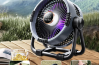 Multifunctional Outdoor Camping Fan Light 20000mAh Rechargeable Ceiling Fan with 3-speed Night Light and Power Bank Portable Fan