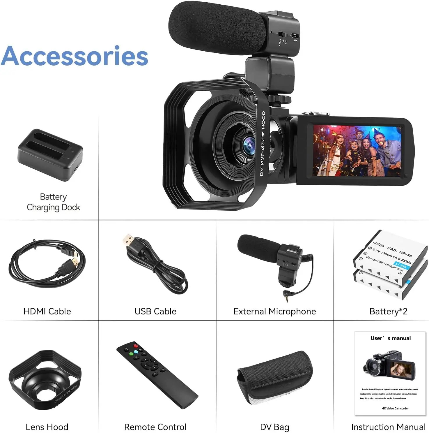 4k Video Camera Camcorder with 18X Digital Zoom,48MP Vlogging Camera for YouTube,3.0-inch IPS 270° Rotating Touchscreen,Micropho - Image 2