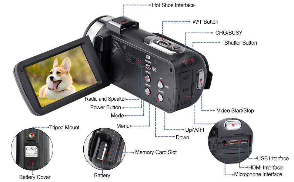 4k Video Camera Camcorder with 18X Digital Zoom,48MP Vlogging Camera for YouTube,3.0-inch IPS 270° Rotating Touchscreen,Micropho 4k Video Camera Camcorder with 18X Digital Zoom,48MP Vlogging Camera for YouTube,3.0-inch IPS 270° Rotating Touchscreen,Micropho